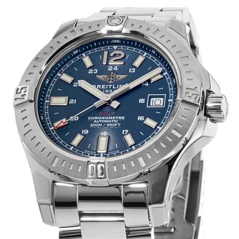 breitling colt 41 automatic blue dial|Breitling colt automatic review.